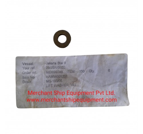 LIFT WASHER (2ND STAGE SUC VALVE) FOR HAMWORTHY 2TF5 / 2TF54 P/N: MS-193/05